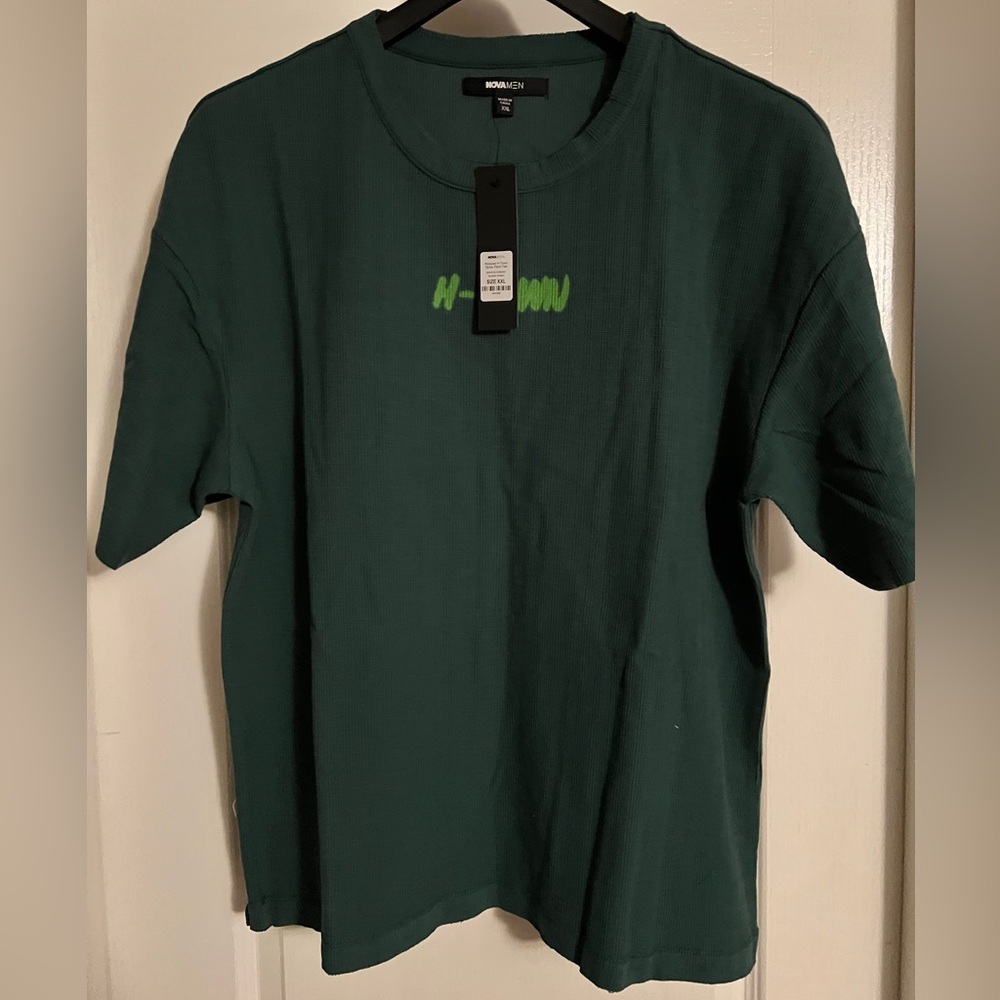 Fashion nova Men's Green textured T-Shirt size XXL